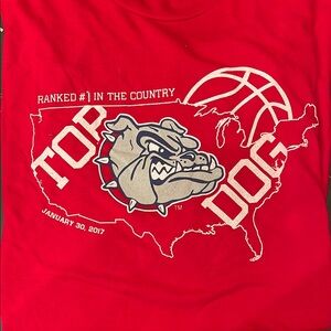 Red Gonzaga University Basketball Top Dog Graphic T-Shirt